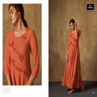 FOUR BUTTONS MIRROR VISCOSE CHIFFON EXCLUSIVE LONG GOWN WHOLESALER