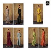 FOUR BUTTONS MIRROR VISCOSE CHIFFON EXCLUSIVE LONG GOWN WHOLESALER
