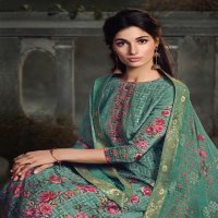 GLOSSY ROYAL TALE BY SIMAR NATURAL CRAPE EMBROIDERY DRESS MATERIALS DESIGNS