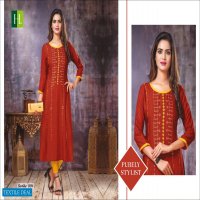 HIRWA PRESENT BARKHA VOL 6 RAYON SIMPLE SOBAR UNIQUE KURTI WHOLESALER
