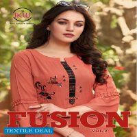 IKW Fusion Vol-2 Wholesale Long Work Kurtis Catalogs