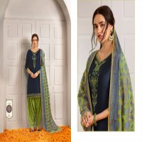 KALAROOP SUNHERI BY PATIALA JAM SILK READYMADE SALWAR KAMEEZ BY KAJREE