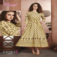KANASU ELEGANCE VOL 2 RAYON GOLD PRINT LONG STYLE KURTI WHOLESAL IN INDIA