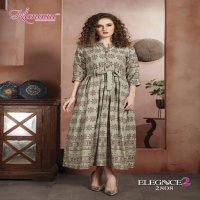 KANASU ELEGANCE VOL 2 RAYON GOLD PRINT LONG STYLE KURTI WHOLESAL IN INDIA