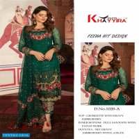 KHAYYIRA SUITS FEEHA HIT DESIGNS GEORGETTE EMBROIDERY PAKISTANI SUITS