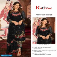KHAYYIRA SUITS FEEHA HIT DESIGNS GEORGETTE EMBROIDERY PAKISTANI SUITS
