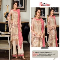 KHAYYIRA SUITS MARYAMS GOLD GEORGETTE PAKISTANI DRESS MATERIALS SELLER