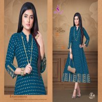 KIA VOL 3 BY MAYRA RAYON SLUB ANKLE LENGHT LATEST GOOD LOOKING KURTI EXPORTER
