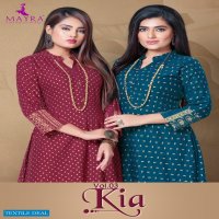 KIA VOL 3 BY MAYRA RAYON SLUB ANKLE LENGHT LATEST GOOD LOOKING KURTI EXPORTER