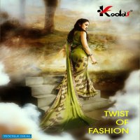 KOADS TWIST OF FASHION BLACK RANGOLI PRINT BORDER SARIS WHOLESALER
