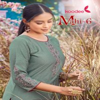 Koodee Mahi Vol-6 Wholesale Fancy Viscose Kurti With Pants