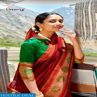LIFESTYLE LAVANYAM VOL 8 WEAVING JACQUARD EXCLUSIVE SAREE DEALER