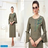 Lady Finger Hightlight Wholesale Reyon Work Kurtis