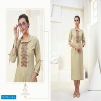 Lady Finger Hightlight Wholesale Reyon Work Kurtis