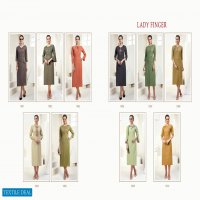 Lady Finger Hightlight Wholesale Reyon Work Kurtis