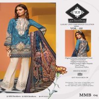 Luxury Digital Premium Emroidered Lawn Collection Vol-2 2020 by MM Brothers