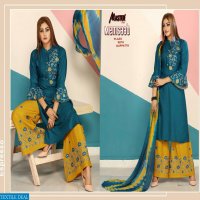 MASTER MEMSAAB HEAVY RAYON KURTI WITH PLAZZO AND DUPATTA DEALER IN SURAT