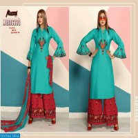 MASTER MEMSAAB HEAVY RAYON KURTI WITH PLAZZO AND DUPATTA DEALER IN SURAT