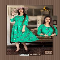 MAYRA KESARI RAYON ANARKALI STYLE KURTI BEST PRICE SURAT INDIAN KURTI