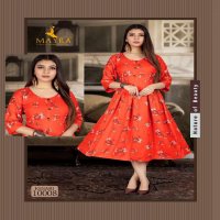 MAYRA KESARI RAYON ANARKALI STYLE KURTI BEST PRICE SURAT INDIAN KURTI