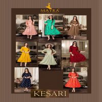 MAYRA KESARI RAYON ANARKALI STYLE KURTI BEST PRICE SURAT INDIAN KURTI