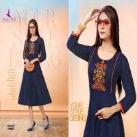 MAYRA PEENUTS RAYON SLUB WITH EMBROIDERY CONCEPT CASUAL ANARKALI STYLE KURTI