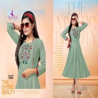 MAYRA PEENUTS RAYON SLUB WITH EMBROIDERY CONCEPT CASUAL ANARKALI STYLE KURTI