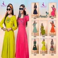 MAYRA PEENUTS RAYON SLUB WITH EMBROIDERY CONCEPT CASUAL ANARKALI STYLE KURTI