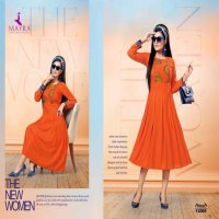 MAYRA PEENUTS RAYON SLUB WITH EMBROIDERY CONCEPT CASUAL ANARKALI STYLE KURTI