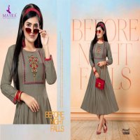 MAYRA PEENUTS RAYON SLUB WITH EMBROIDERY CONCEPT CASUAL ANARKALI STYLE KURTI
