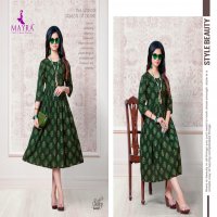 MAYRA SILKY RAYON SLUB GOLDEN PRINT CASUAL WEAR KURTI AT WHOLESALE RATE