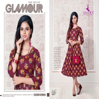 MAYRA SILKY RAYON SLUB GOLDEN PRINT CASUAL WEAR KURTI AT WHOLESALE RATE