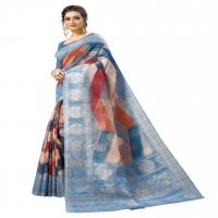 MISHRI  KICHA SILK WITH PRINTED INDIAN SARRES COLLECTION