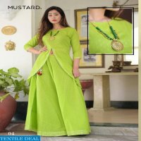 MUSTARD MEENAKARI PURE COTTON JACQUARED CROP TOP WITH SKIRT AND SHARARA DEALER