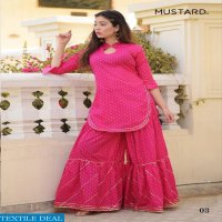MUSTARD MEENAKARI PURE COTTON JACQUARED CROP TOP WITH SKIRT AND SHARARA DEALER