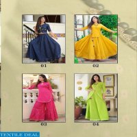 MUSTARD MEENAKARI PURE COTTON JACQUARED CROP TOP WITH SKIRT AND SHARARA DEALER