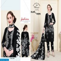 Mishri Black And White Wholesale Cotton Dress Material