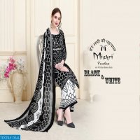 Mishri Black And White Wholesale Cotton Dress Material