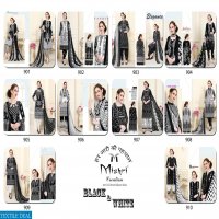 Mishri Black And White Wholesale Cotton Dress Material