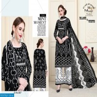 Mishri Black And White Wholesale Cotton Dress Material