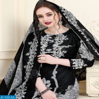 Mishri Black And White Wholesale Cotton Dress Material