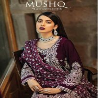 Mushq Velvet Shawl Edit 20 Wholesale branded Pakistani Dress