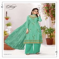 NARGISH BY GLOSSY VISCOSE CHINON EMBROIDERY PAKISTANI SUITS EXPORTER