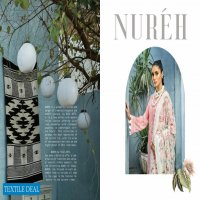 Nureh Swiss Lawn Unstitched Embroidered Chiffon Dupatta Pakistani Dress