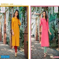 POONAM DESIGNER SPRING RAYON PRINT WITH HANDWORK CASUAL WEAR CHARMING KURTI