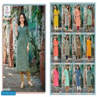 POONAM DESIGNER SPRING RAYON PRINT WITH HANDWORK CASUAL WEAR CHARMING KURTI