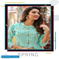 POONAM DESIGNER SPRING RAYON PRINT WITH HANDWORK CASUAL WEAR CHARMING KURTI