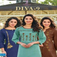 Poonam Diva Vol-9 Wholesale Embroidered Long Tops