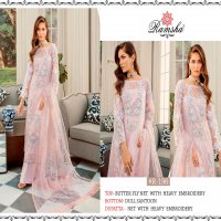 RAMSHA R 192 TO R 196 SERIES GEORGETTE NET PAKISTANI SUITS WHOLESALER