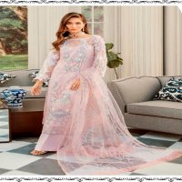 RAMSHA R 192 TO R 196 SERIES GEORGETTE NET PAKISTANI SUITS WHOLESALER